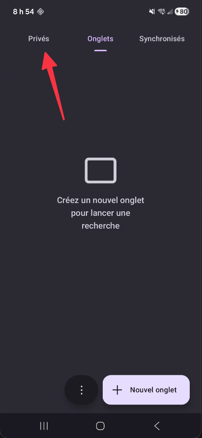 Onglet Privés dans Firefox