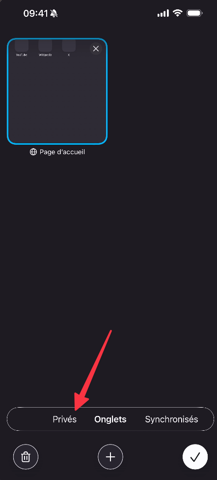 Onglet Privé dans Firefox