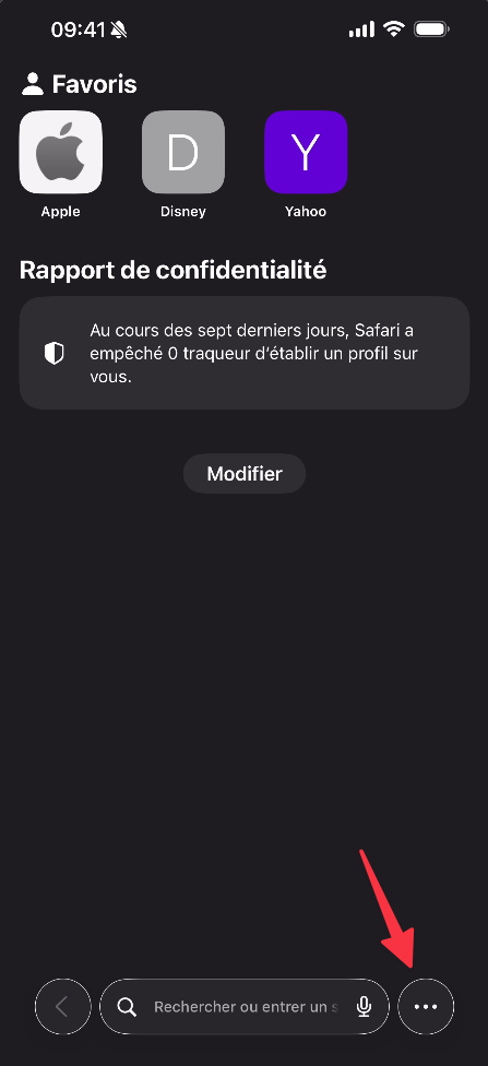 Icône des onglets dans Safari sur iPhone