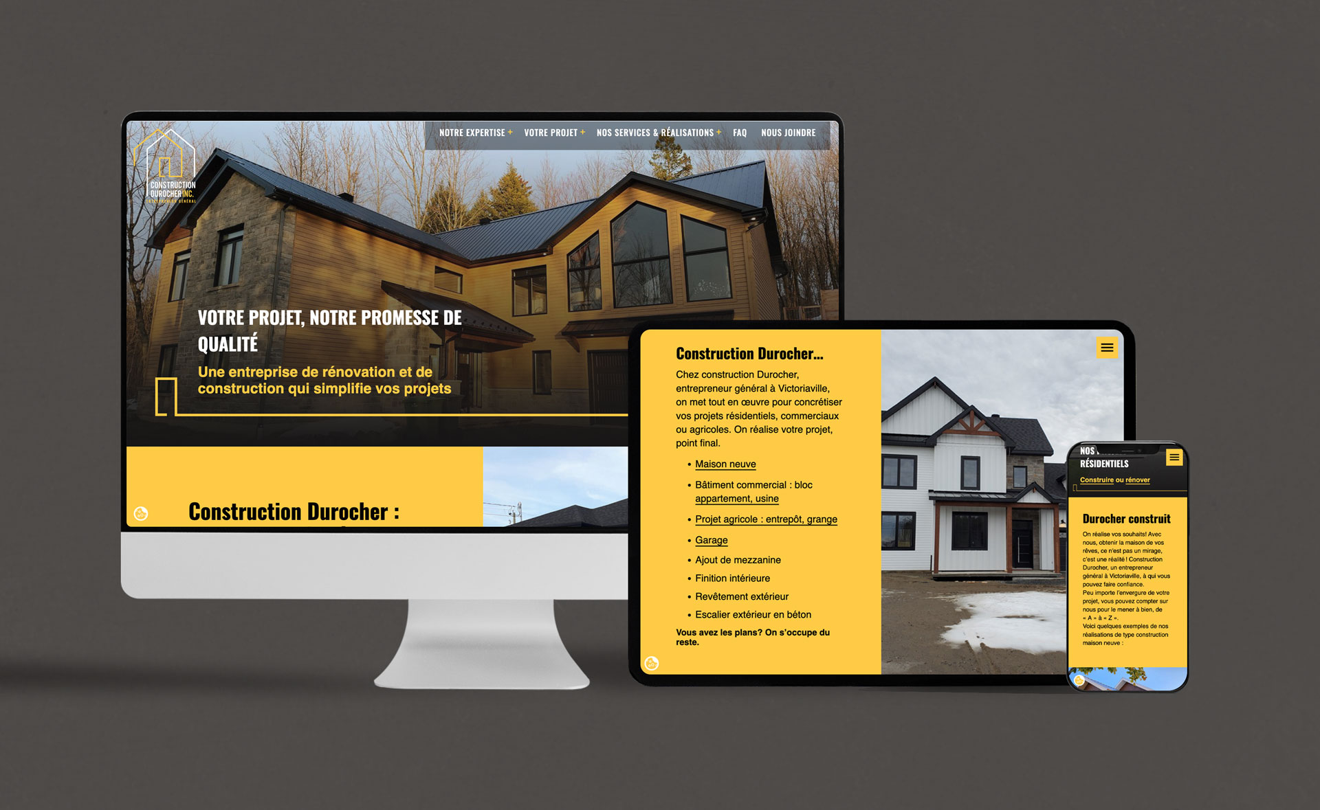 Aperçu du site Web de Construction Durocher