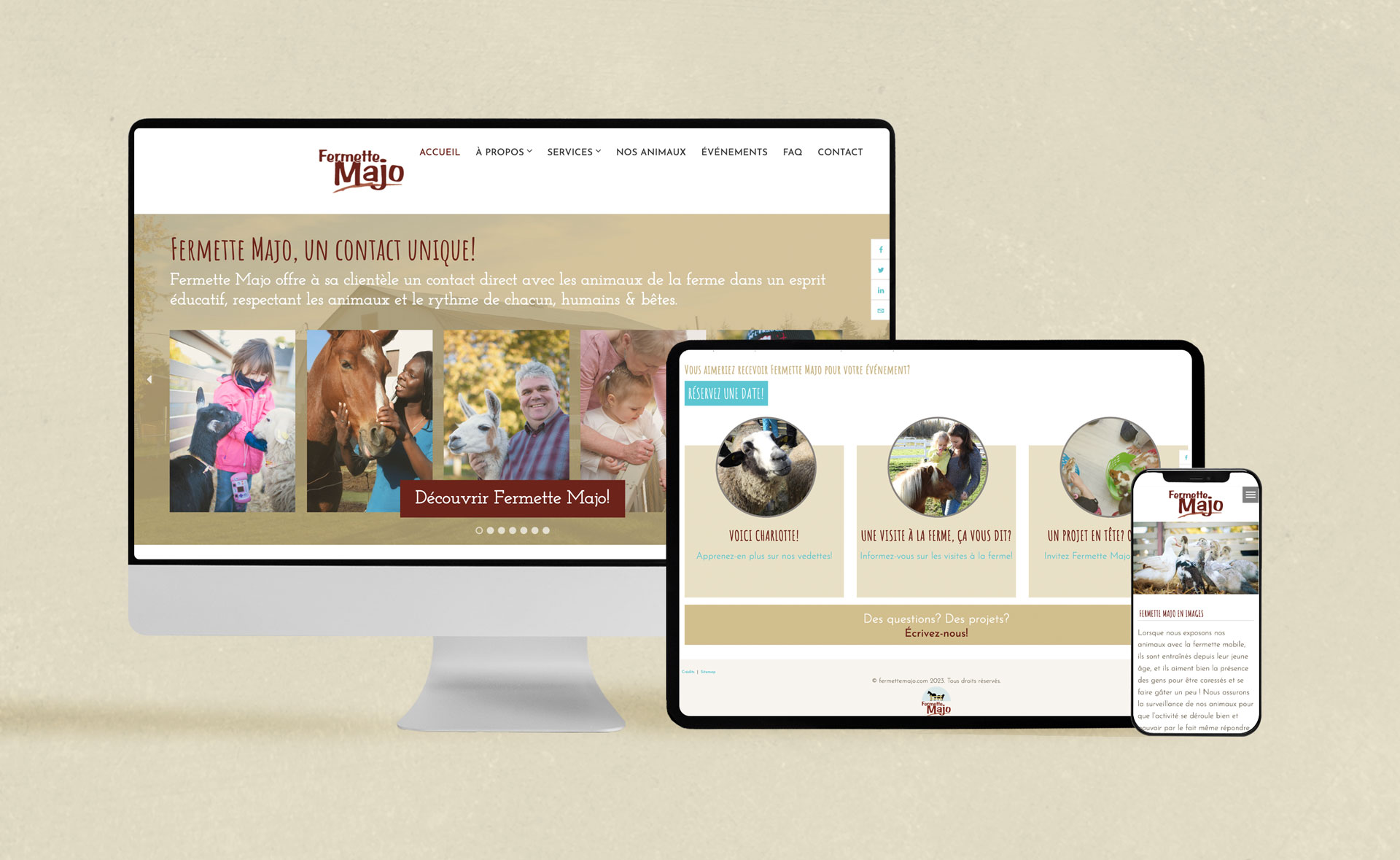 Fermette Majo site web