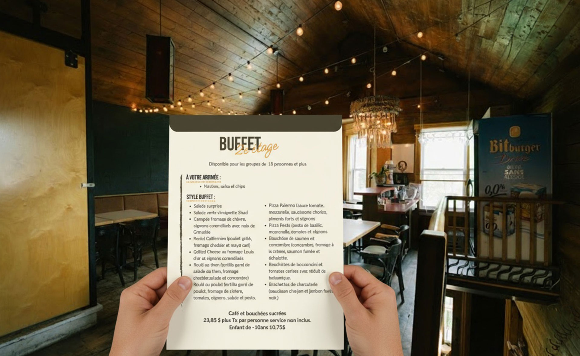Mockup du menu du 2è du Shad Café